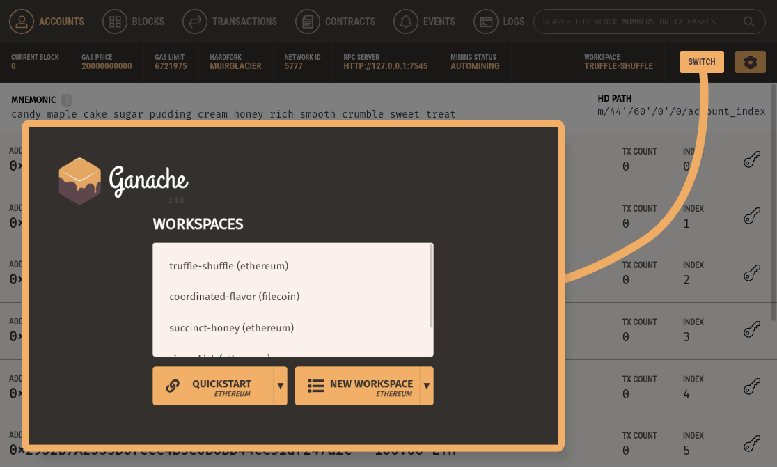 Switching Workspaces